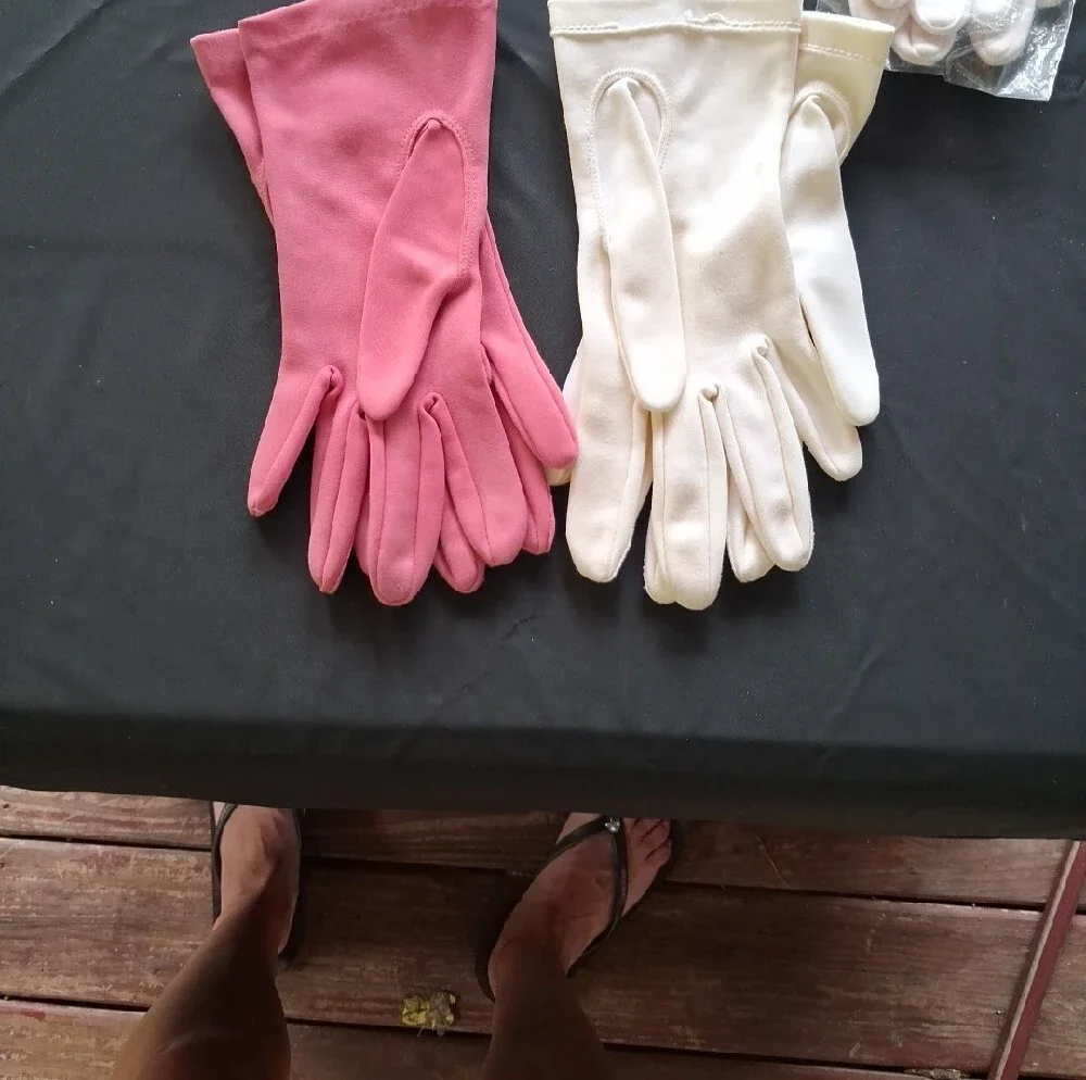 Vintage Ladies Classic Pink and Cream  Dress Gloves - 1950s-1960s